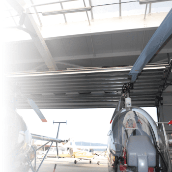 A special version of an overhead door in a hangar